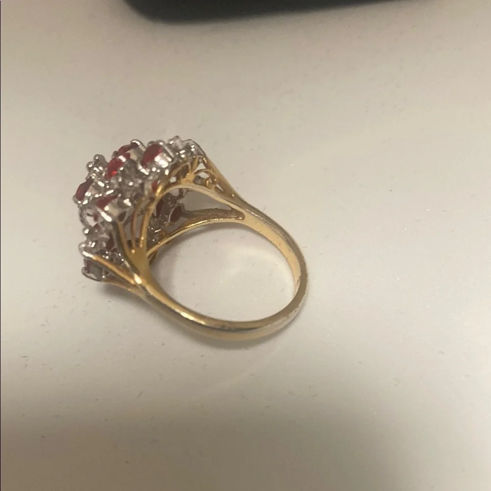 Elegant gold and Red  accents Ring